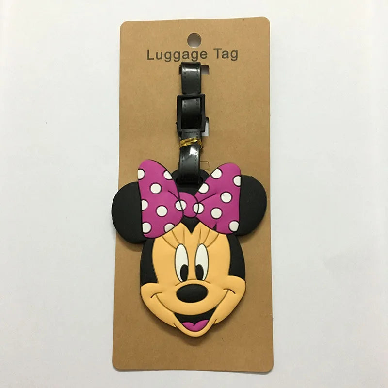Cute Mickey and Minne Luggage Travel Accessories Tag Silica Gel Suitcase ID Addres Holder Baggage Boarding Tag Portable Label - Smarsty