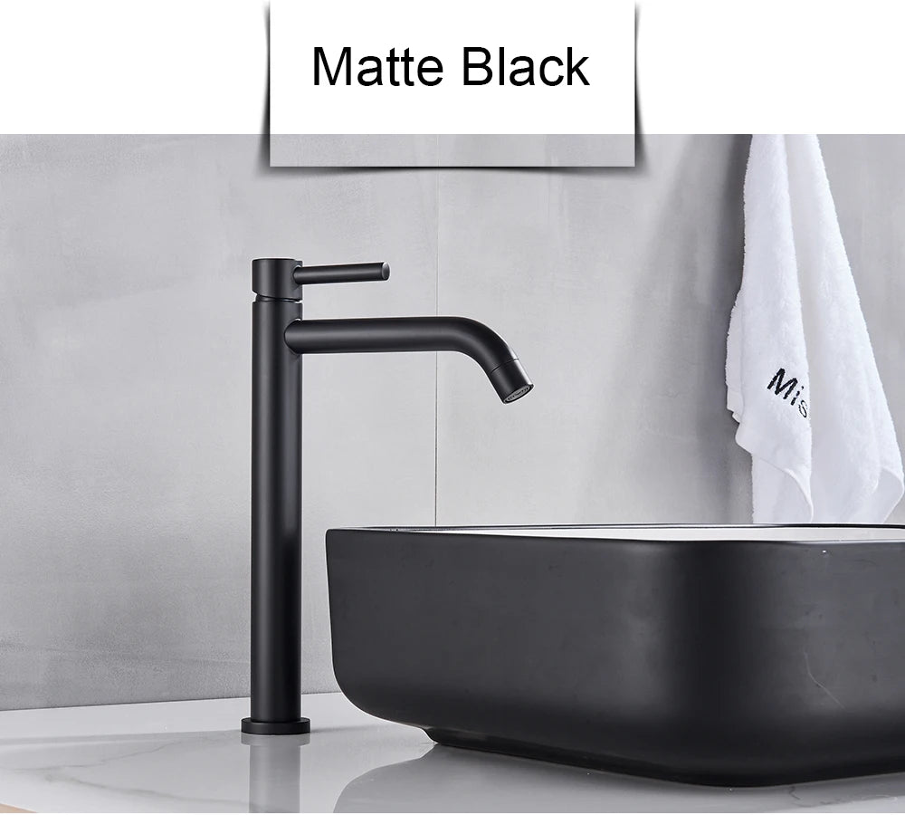 Brushed Gold Bathroom Faucet with Hot Cold Mixer - Smarsty