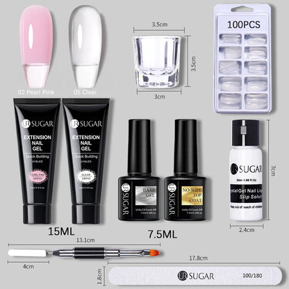 Nude Glitter Gel Nail Polish Kit for Long-Lasting Manicure - Smarsty