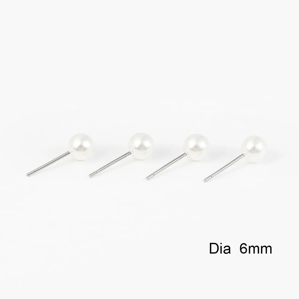 Elegant White Pearl Stud Earrings For Women Hypoallergenic - Smarsty