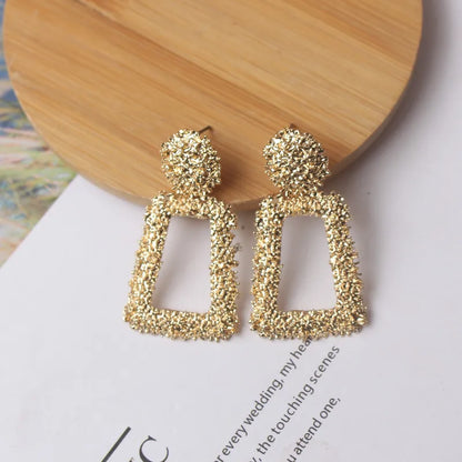 Gold Metal Drop Earrings with Irregular Heart Design for Women - Smarsty