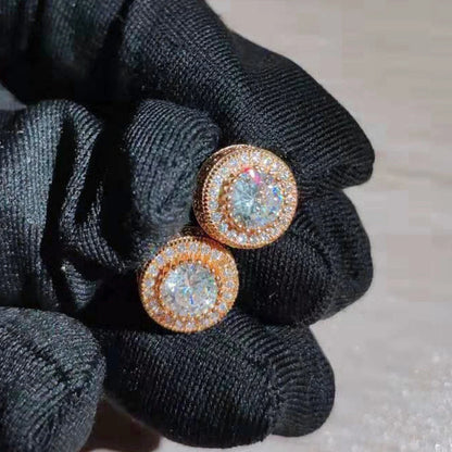 Austrian Crystal Stud Earrings White Gold Sparkle Bridal - Smarsty