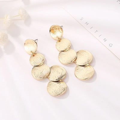 Gold Metal Drop Earrings with Irregular Heart Design for Women - Smarsty