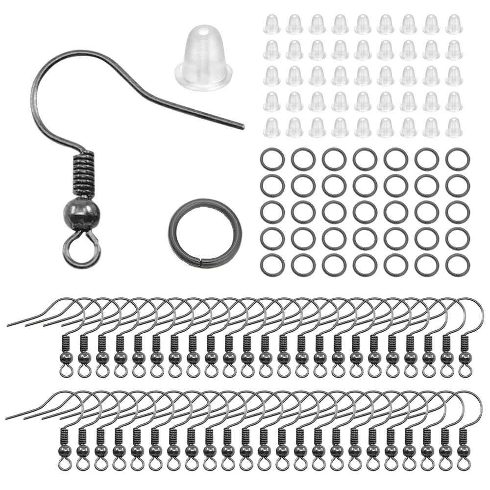 300Pc Hypoallergenic Earring Hooks Mix Color DIY Kit - Smarsty