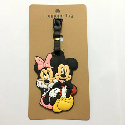 Cute Mickey and Minne Luggage Travel Accessories Tag Silica Gel Suitcase ID Addres Holder Baggage Boarding Tag Portable Label - Smarsty
