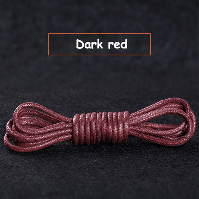 1Pair Cotton Waxed Shoelaces Round Oxford Shoe laces Boots Laces Waterproof Leather Shoelace Length 60/80/100/120/140/180cm - Smarsty