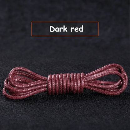 1Pair Cotton Waxed Shoelaces Round Oxford Shoe laces Boots Laces Waterproof Leather Shoelace Length 60/80/100/120/140/180cm - Smarsty