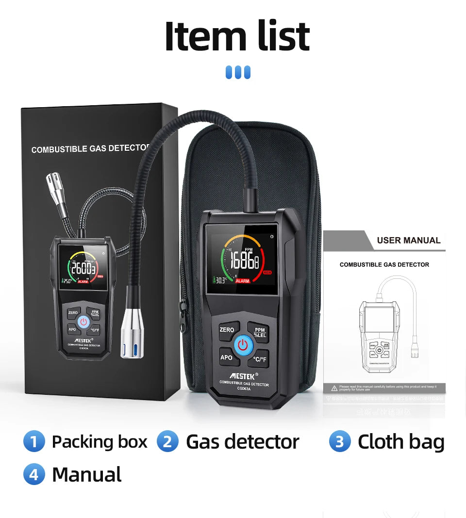 Gas Leak Detector with Sound and Light Alarm - Smarsty