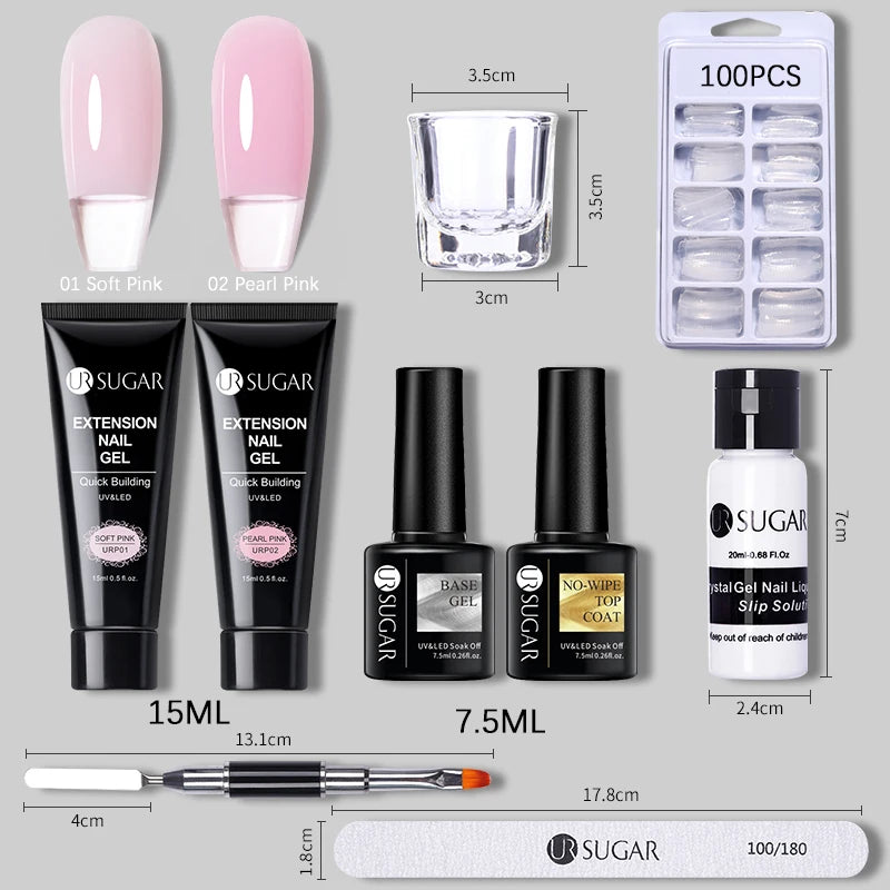 Nude Glitter Gel Nail Polish Kit for Long-Lasting Manicure - Smarsty