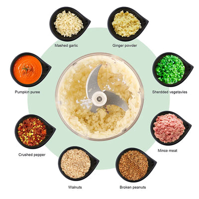HiPiCok Meat Grinder Electric Garlic Crusher Food Chopper Mini Garlic Press Vegetable Chopper Masher Machine USB Kitchen Gadgets by Smarsty