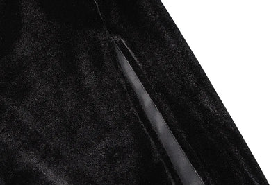 2022 Autumn Winter Women Solid Velvet Long Sleeve Ruched Midi Dress Side Slit Bodycon Sexy Streetwear Party Elegant Club - Smarsty