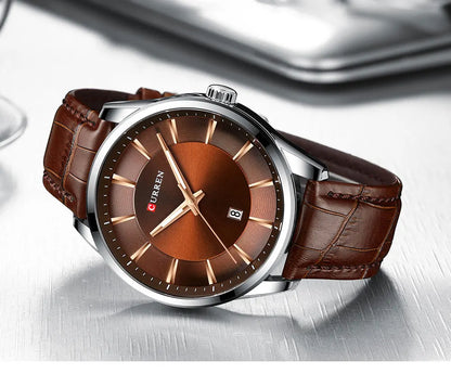 CURREN Luxury Quartz Watch for Men with Leather Strap - Smarsty