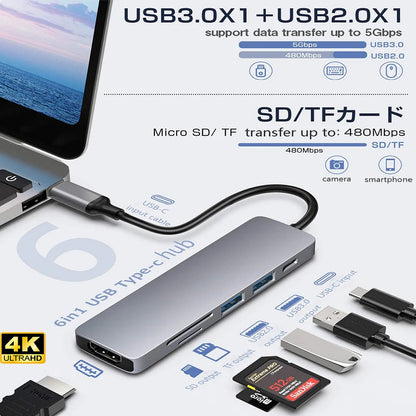 USB C Hub 4K HDMI Adapter With Multiport Thunderbolt
