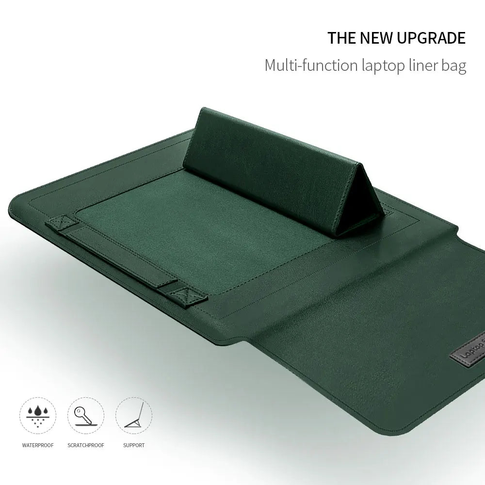 PU Laptop Sleeve With Stand Cover For MacBook Pro Air