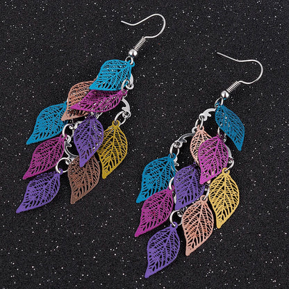 Bohemian Style Nine Leaf Drop Earrings for Women Gifts - Smarsty