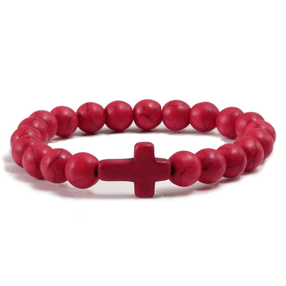 Fashion Jesus Cross Natural Stone Bracelets for Yoga - Smarsty