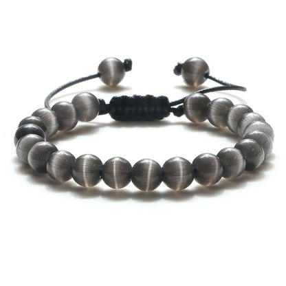 Adjustable 8mm Tiger Eye Beads Bracelet for Yoga Healing - Smarsty