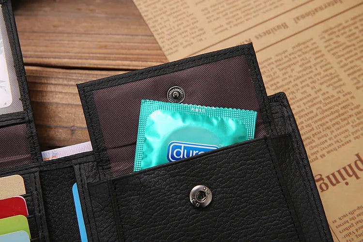 Classic Short Genuine Leather Men Wallets Fashion Coin Pocket Card Holder Men Purse Simple Quality Male Wallets - Smarsty