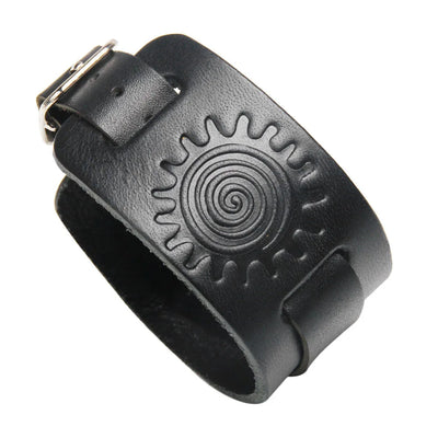 Men's Genuine Leather Bracelet Adjustable Vintage Punk Style - Smarsty