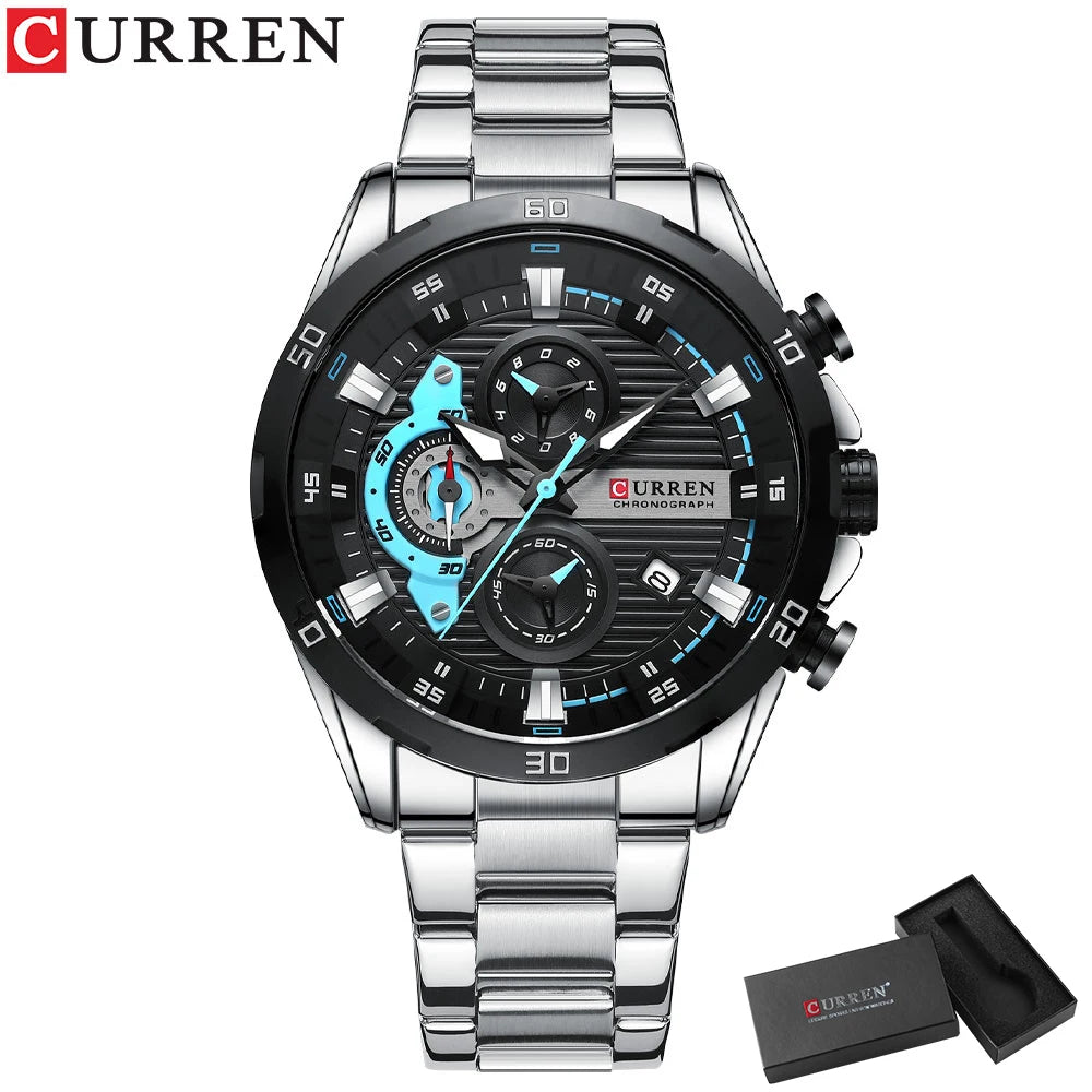 Curren Stainless Steel Men's Watch with Luminous Dial - Smarsty