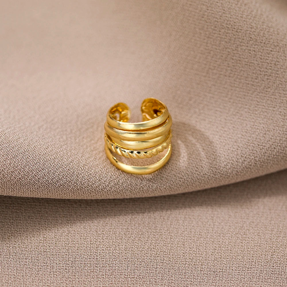 Vintage Gold Leaf Ear Cuff Non Piercing Clip Earrings - Smarsty