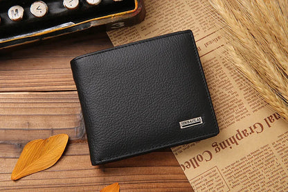 Classic Short Genuine Leather Men Wallets Fashion Coin Pocket Card Holder Men Purse Simple Quality Male Wallets - Smarsty