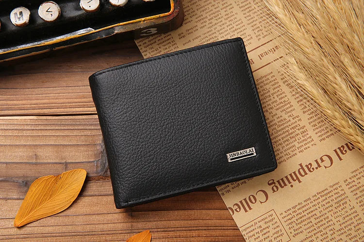 Classic Short Genuine Leather Men Wallets Fashion Coin Pocket Card Holder Men Purse Simple Quality Male Wallets - Smarsty