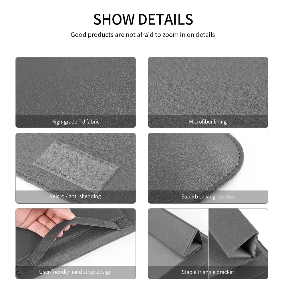 PU Laptop Sleeve With Stand Cover For MacBook Pro Air