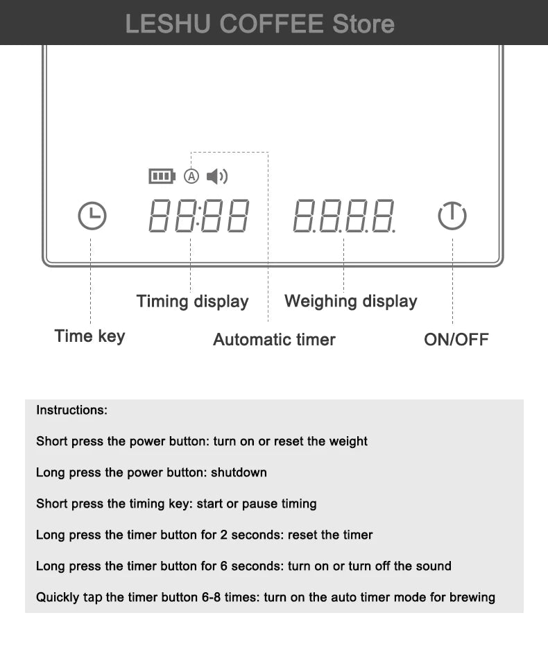 Timemore Basic 2 Black Mirror Coffee Scale with Auto Timer - Smarsty