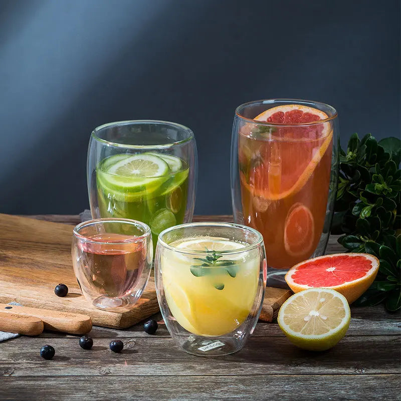Double Wall Borosilicate Glass Mug Set for Hot Drinks - Smarsty
