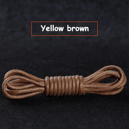 1Pair Cotton Waxed Shoelaces Round Oxford Shoe laces Boots Laces Waterproof Leather Shoelace Length 60/80/100/120/140/180cm - Smarsty