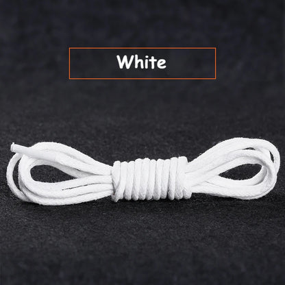 1Pair Cotton Waxed Shoelaces Round Oxford Shoe laces Boots Laces Waterproof Leather Shoelace Length 60/80/100/120/140/180cm - Smarsty