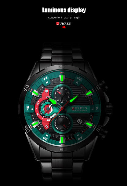 Curren Stainless Steel Men's Watch with Luminous Dial - Smarsty