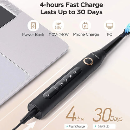 Fairywill FW507 Electric Sonic Toothbrush with Travel Case - Smarsty