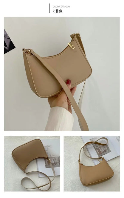 Retro PU Leather Shoulder Bag For Women Hobo Style Classic - Smarsty