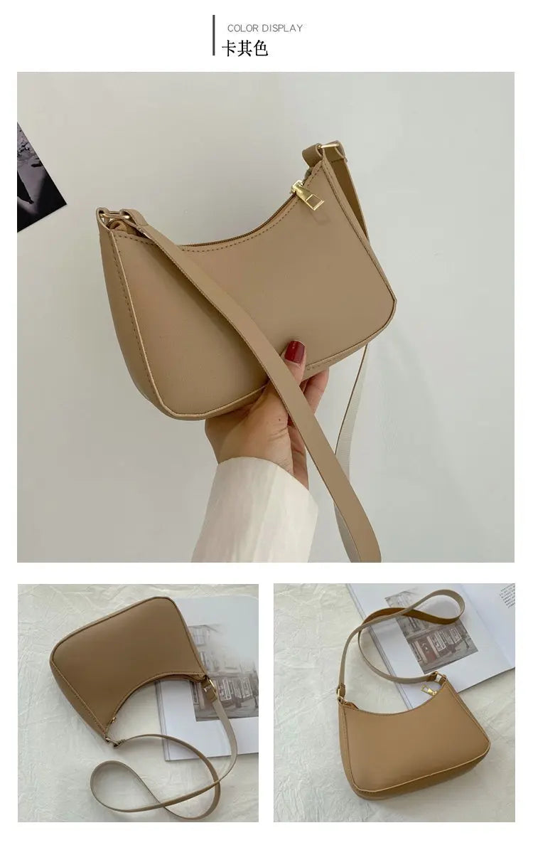 Retro PU Leather Shoulder Bag For Women Hobo Style Classic - Smarsty