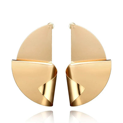 Gold Metal Drop Earrings with Irregular Heart Design for Women - Smarsty