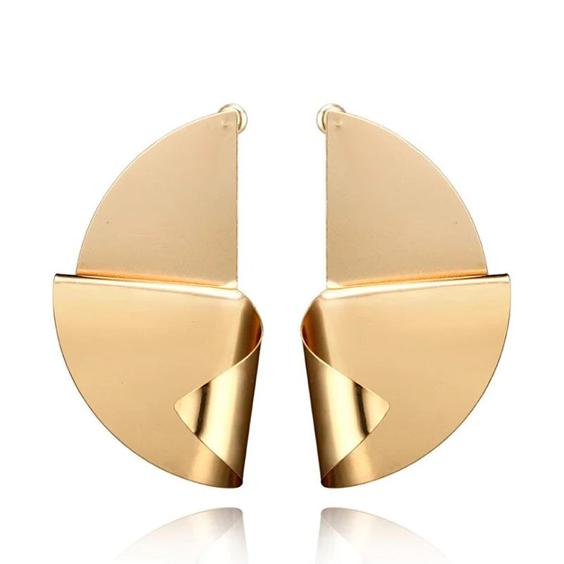 Gold Metal Drop Earrings with Irregular Heart Design for Women - Smarsty