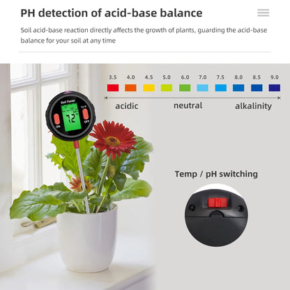 5 in 1 Soil Tester with Digital Readings for Garden Care - Smarsty