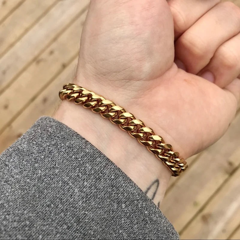 Vnox Men's Stainless Steel Cuban Link Chain Bracelet - Smarsty