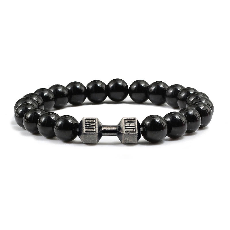 Natural Stone Dumbbell Bead Bracelet for Energy and Style - Smarsty