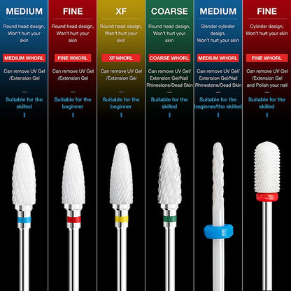 Ceramic Nail Drill Bits for Precision Manicure - Smarsty