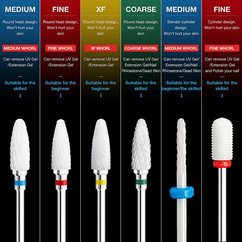 Ceramic Nail Drill Bits for Precision Manicure - Smarsty