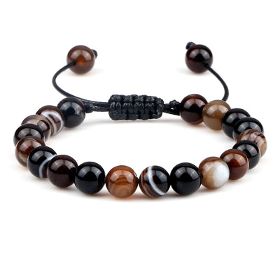 Adjustable 8mm Tiger Eye Beads Bracelet for Yoga Healing - Smarsty