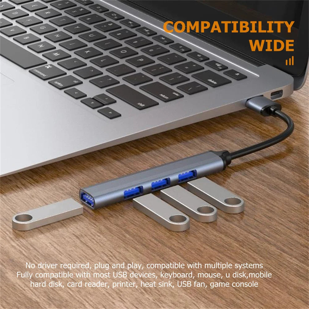 USB TypeC Hub Quadruple Port USB 3 OTG MultiportExpansion