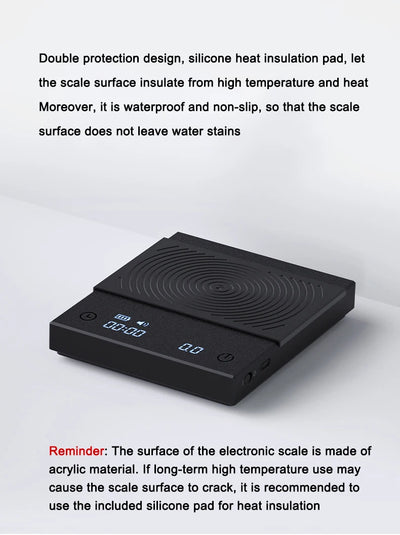 Timemore Basic 2 Black Mirror Coffee Scale with Auto Timer - Smarsty