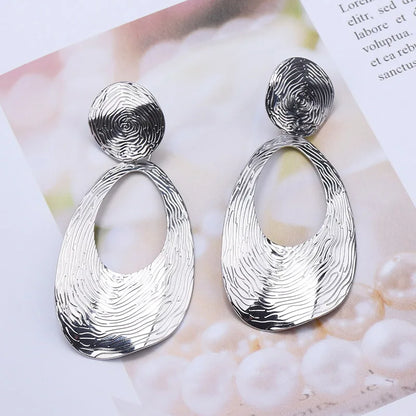 Gold Metal Drop Earrings with Irregular Heart Design for Women - Smarsty
