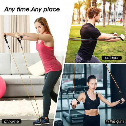 5 Levels  Elastic Band With Handles Yoga Pull Rope Elastic Gym Fitness Exercise Tube Band For Home Workouts Strength Training