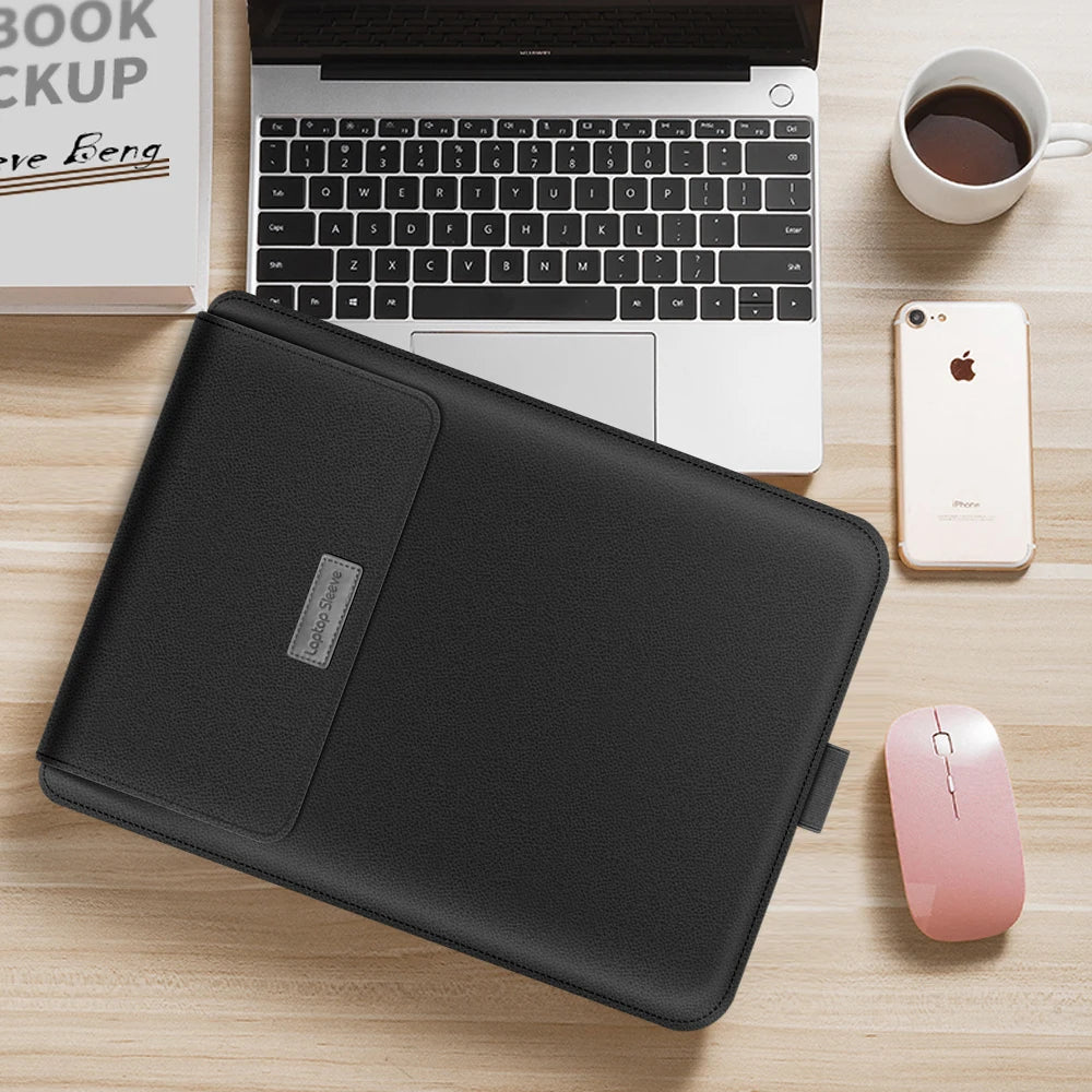 PU Laptop Sleeve With Stand Cover For MacBook Pro Air