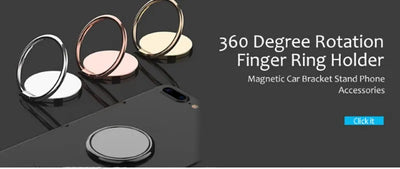 Spin Rotatable Phone Holder With Magnetic Finger Ring Stand - Smarsty